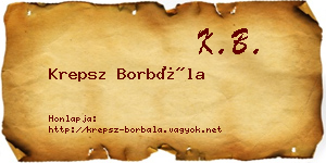 Krepsz Borbála névjegykártya